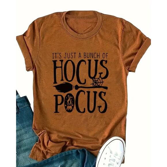 Burnt Orange Hocus Pocus Halloween Tee Shirt 3X NWT - Picture 1 of 8